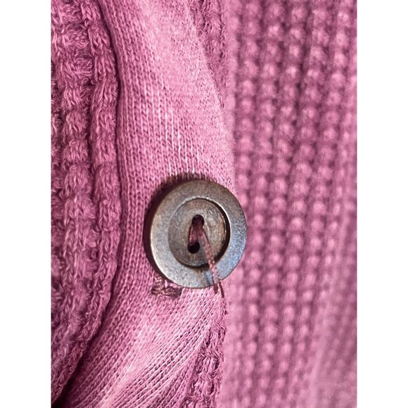 Retro Waffle Knit Shacket Pink M Oversized Neutral Preppy Boho Western Classic - Picture 4 of 9